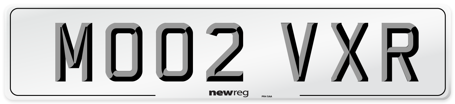 MO02 VXR Number Plate from New Reg